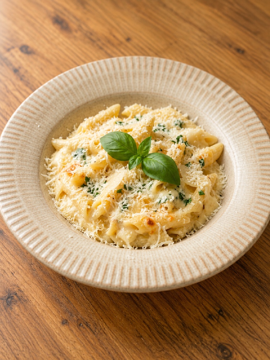 Пенне с четырьмя сырами