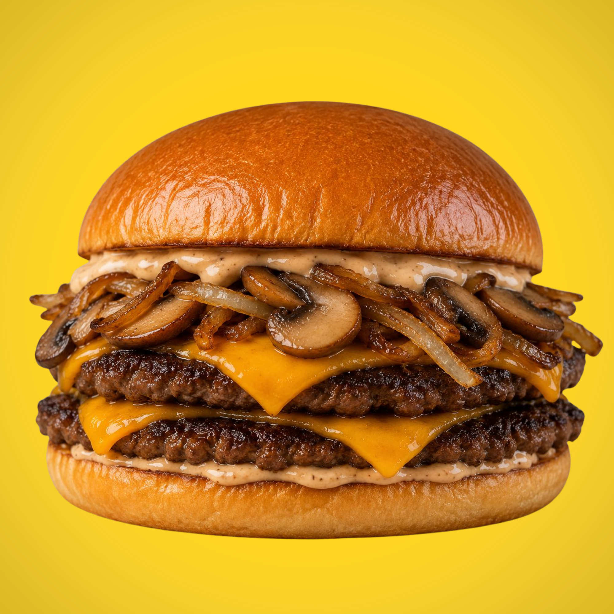 Mushroom Melt smash burger