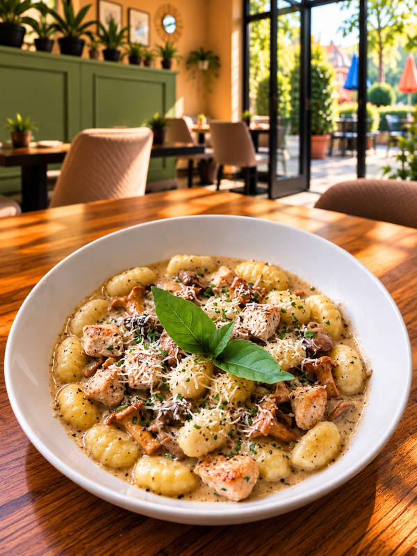 Gnocchi con Pollo e Funghi