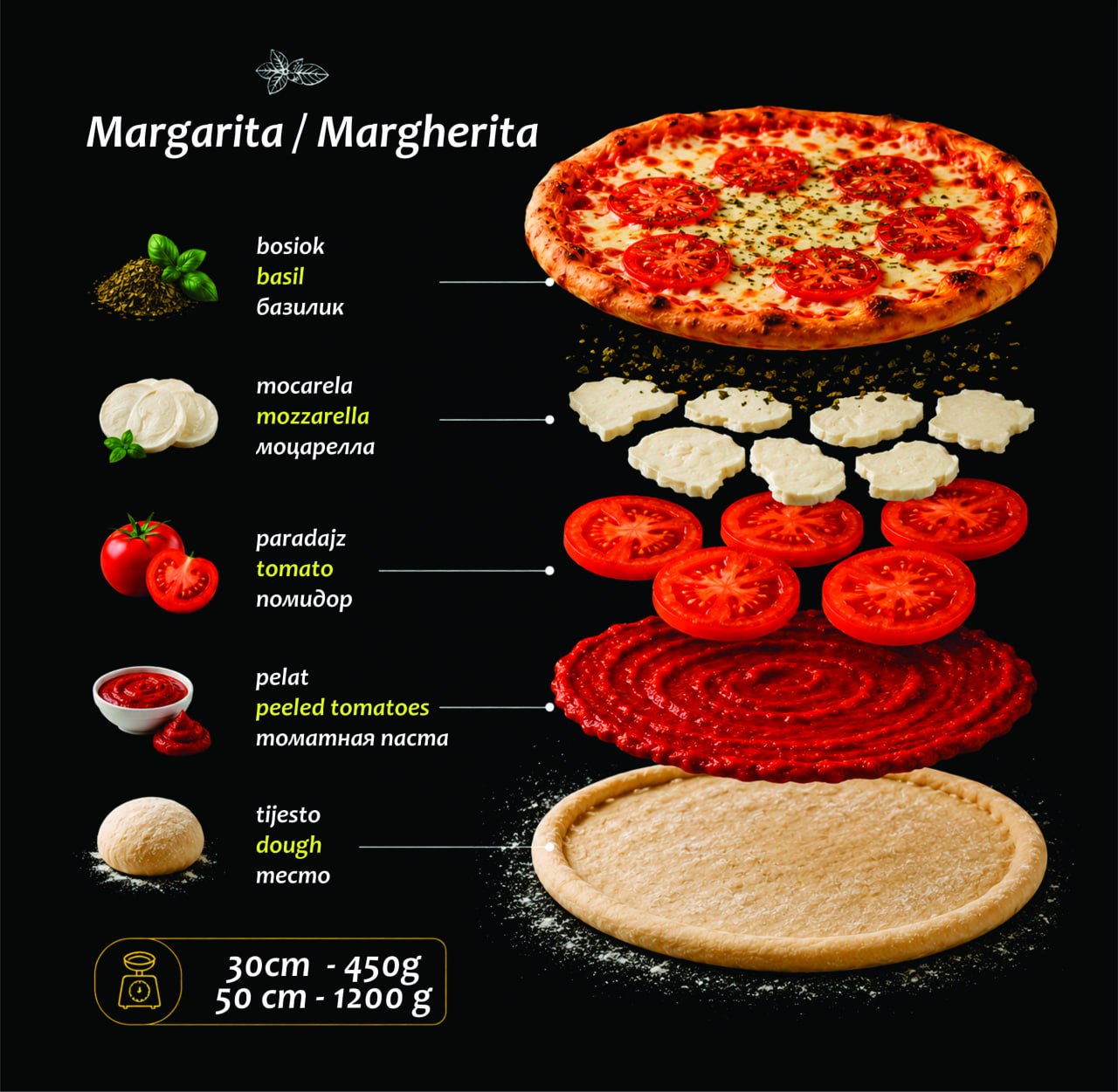 Pizza "Margarita" 30 cm