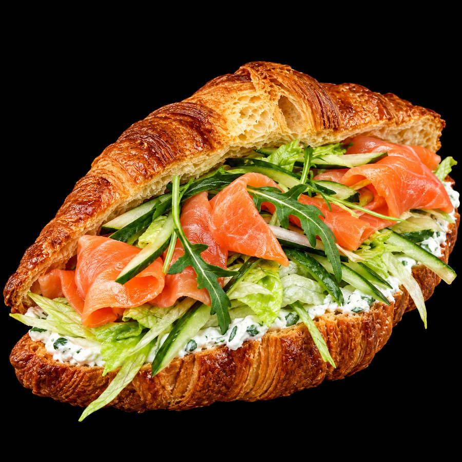 Kroasan sa lososom i krem-sirom