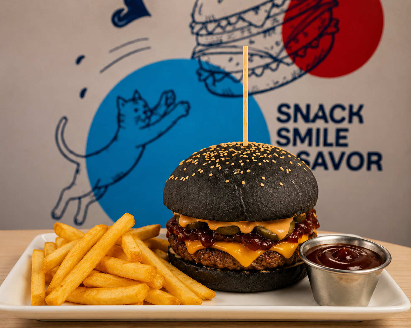 Burger meni ( burger, pomfrit, sos)