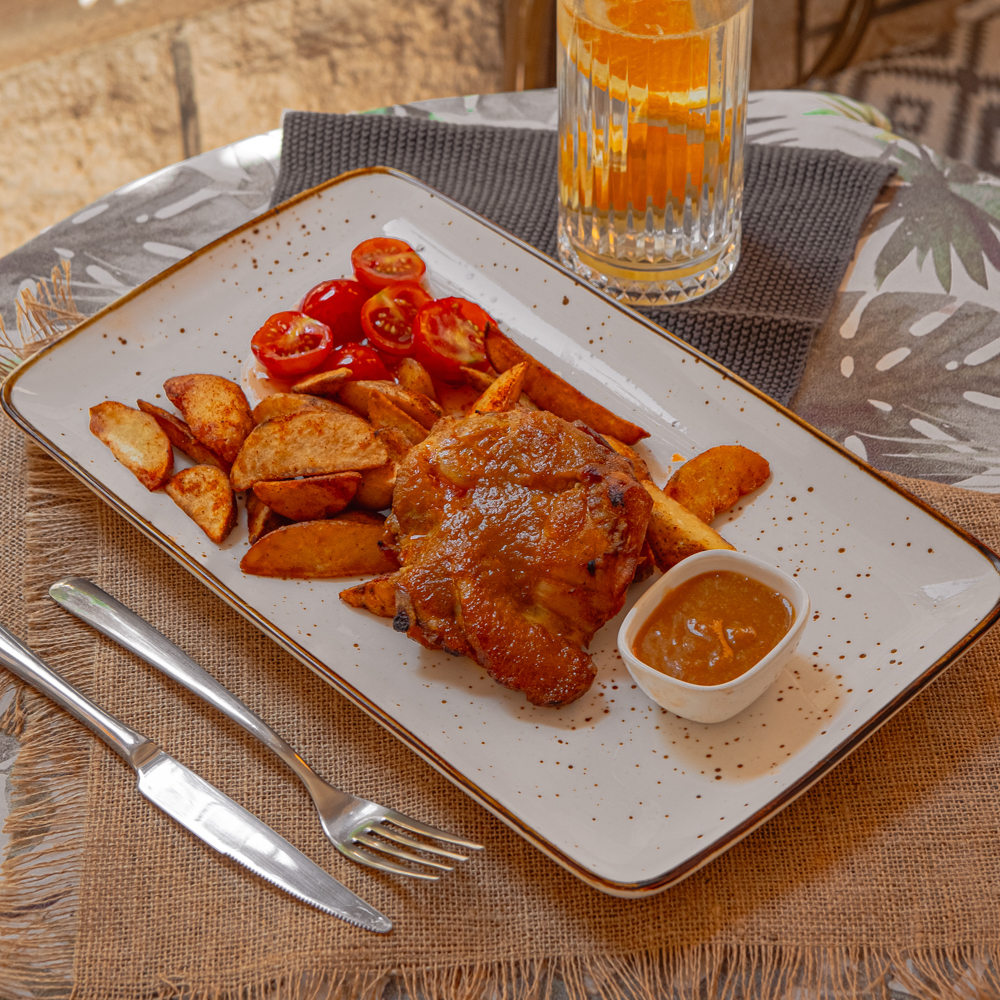 Kırsal patatesli şeftali barbekü soslu tavuk butları 400 g