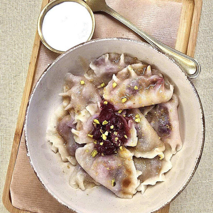 Dumplings with cherry