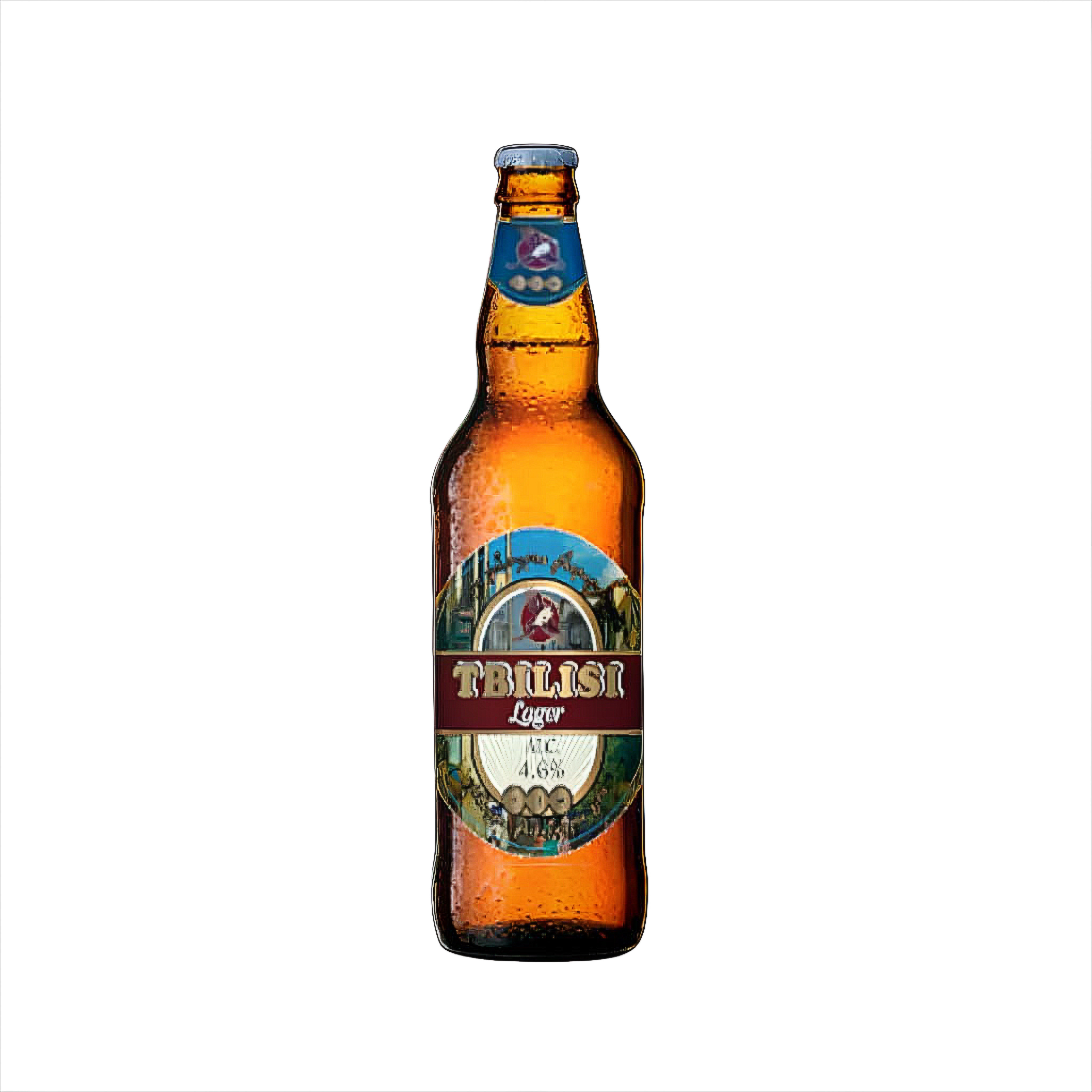 Пиво Tbilisi LAGER світле 4.6% alc. 500 мл скляна пляшка