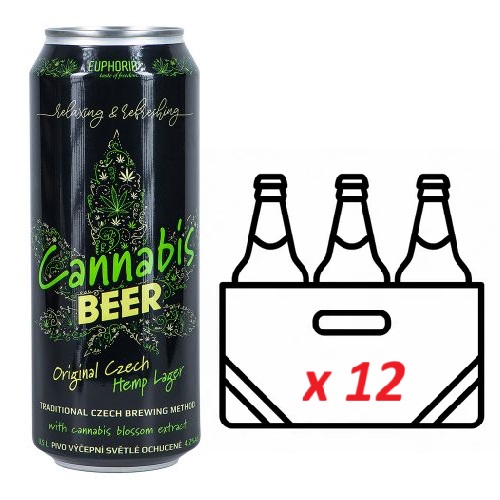 Пиво Euphoria Cannabis 4.2% alc. набір 12×500 мл із 12 банок