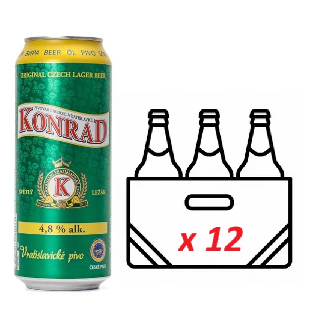 Pivo KONRAD 11° lager 4.8% alc. 12x500 ml paket od 12 limenki