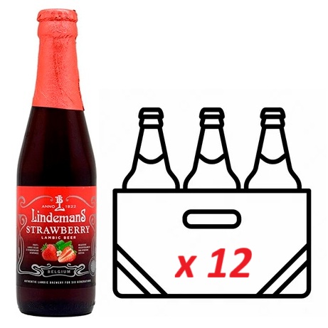 Пиво Lindemans STRAWBERRY 12x250 мл 3.5% alc. скло упаковка 12 пляшок