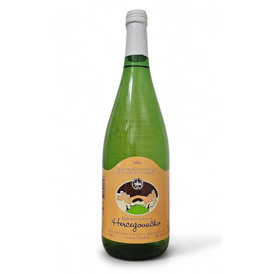 Vino (BiH) Hercegovacko stolno suvo bijelo 11.0% alc. 1L
