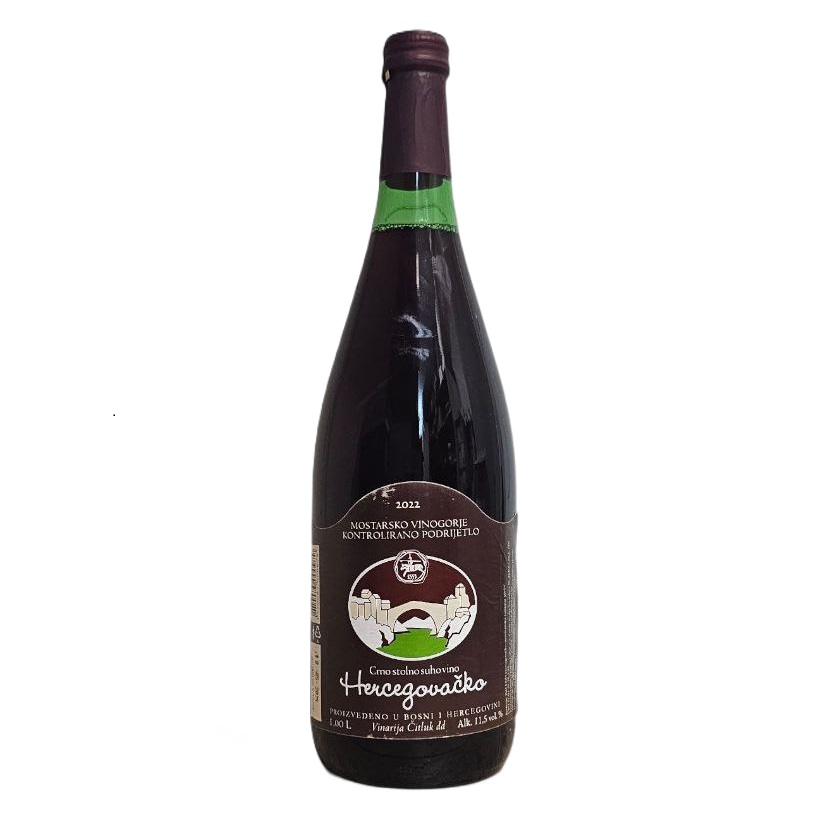 Vino (BiH) Hercegovacko stolno suvo crno 11.5% alc. 1L