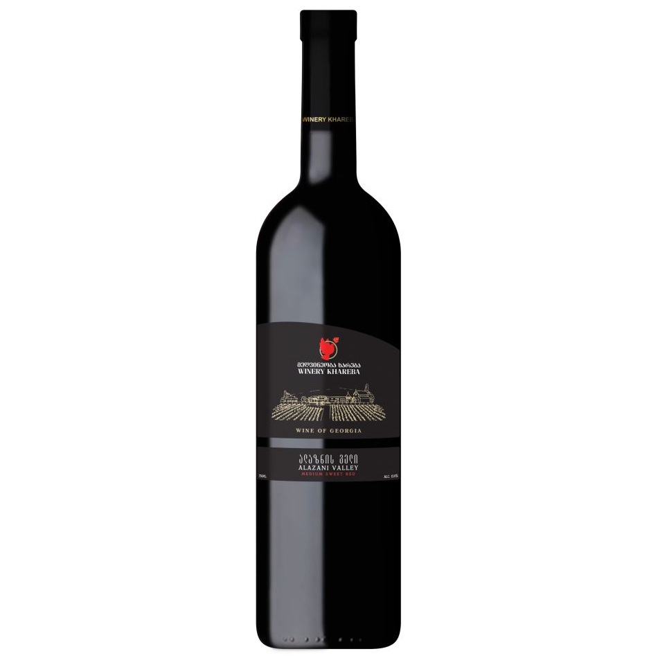 Вино (Грузія) Khareba Alazani Valley напівсолодке червоне 12% alc. 750 ml