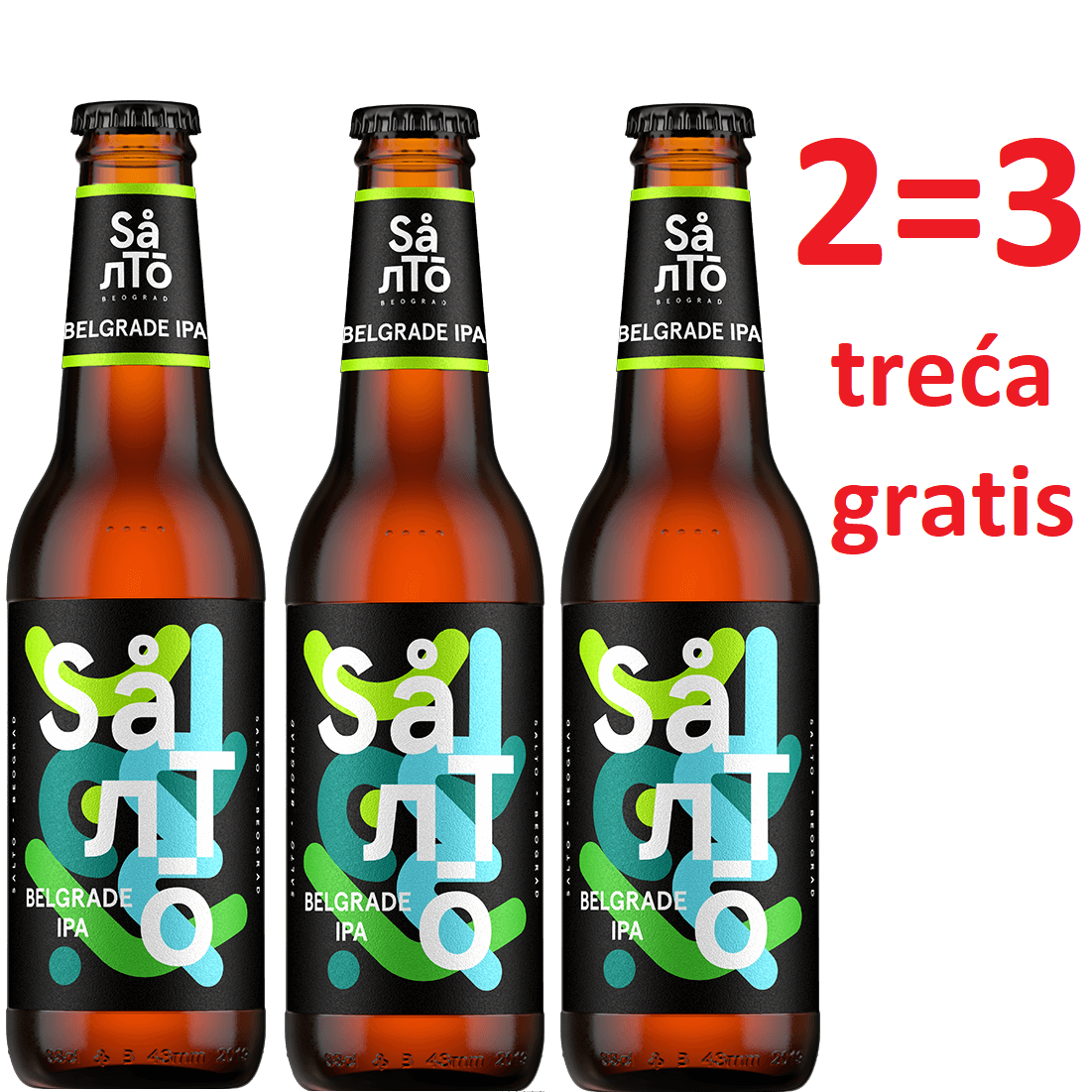 Pivo Salto BELGRADE IPA 6.5% alc. 3x330 ml staklo paket od 3 boca