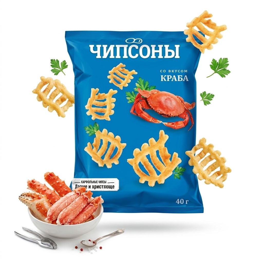 Чипси Чипсони зі смаком краба 40 г
