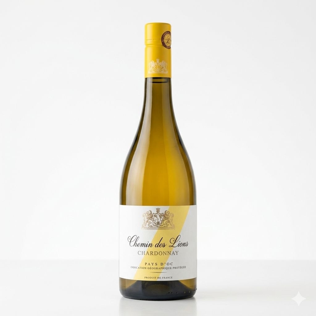Вино (Франція) Chemin des Lions Chardonnay з дубових бочок сухе біле 13% алк. 750 мл.