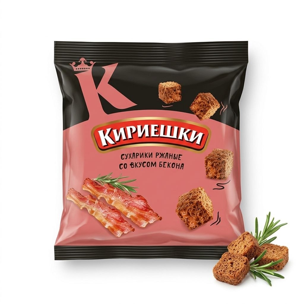 Сухарики Кирієшки зі смаком бекону 40 г