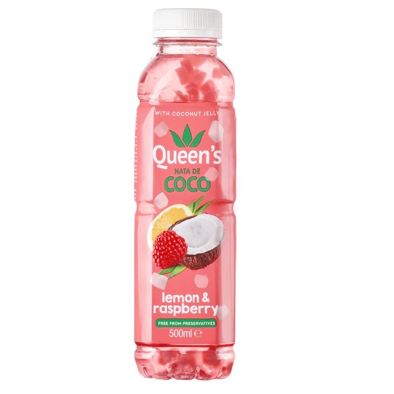 Напиток Queen's Nata de Coco Лимон и Малина с кусочками кокоса 0,5 л ПЭТ