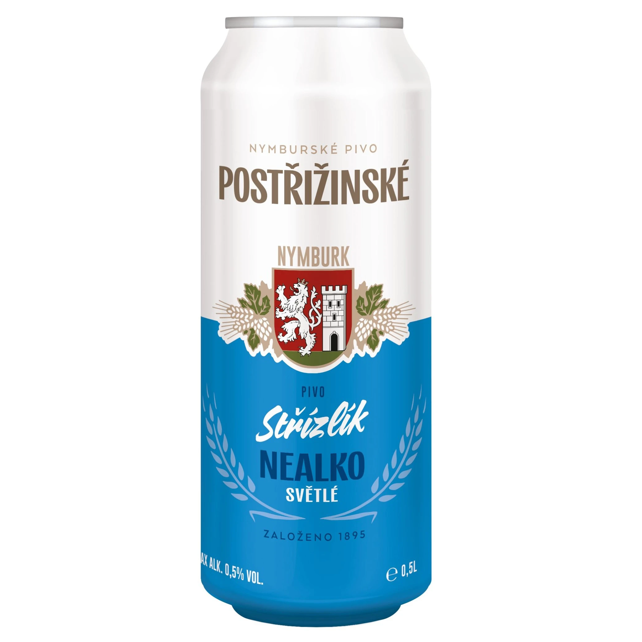 Pivo 0.5% alc. Postřižinske bezalkoholno 500 ml limenka