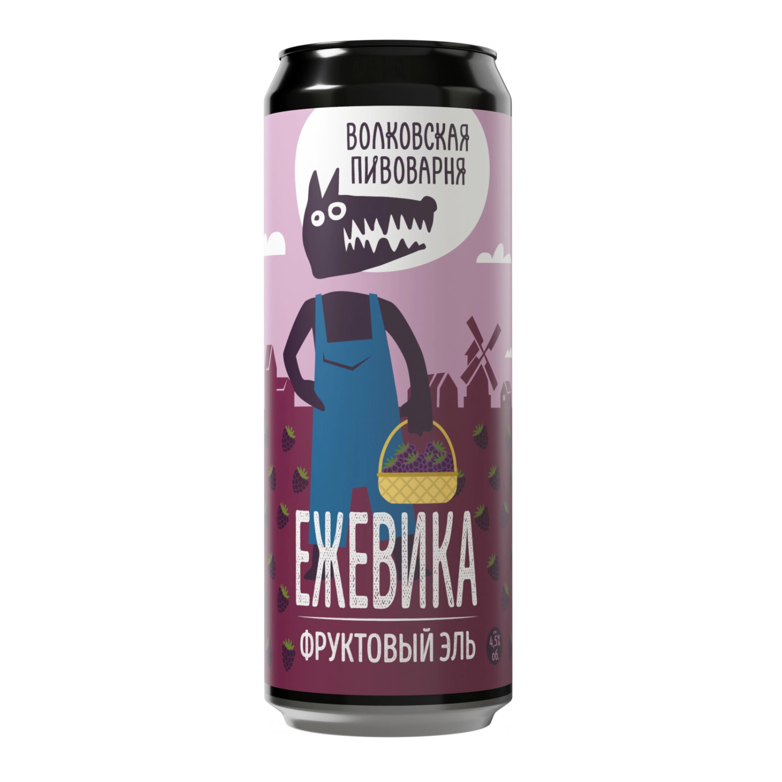 Bira Volkovskaya Bira Fabrikası Böğürtlen (Meyveli Ale), %4,5 alkol, 450 ml teneke kutu