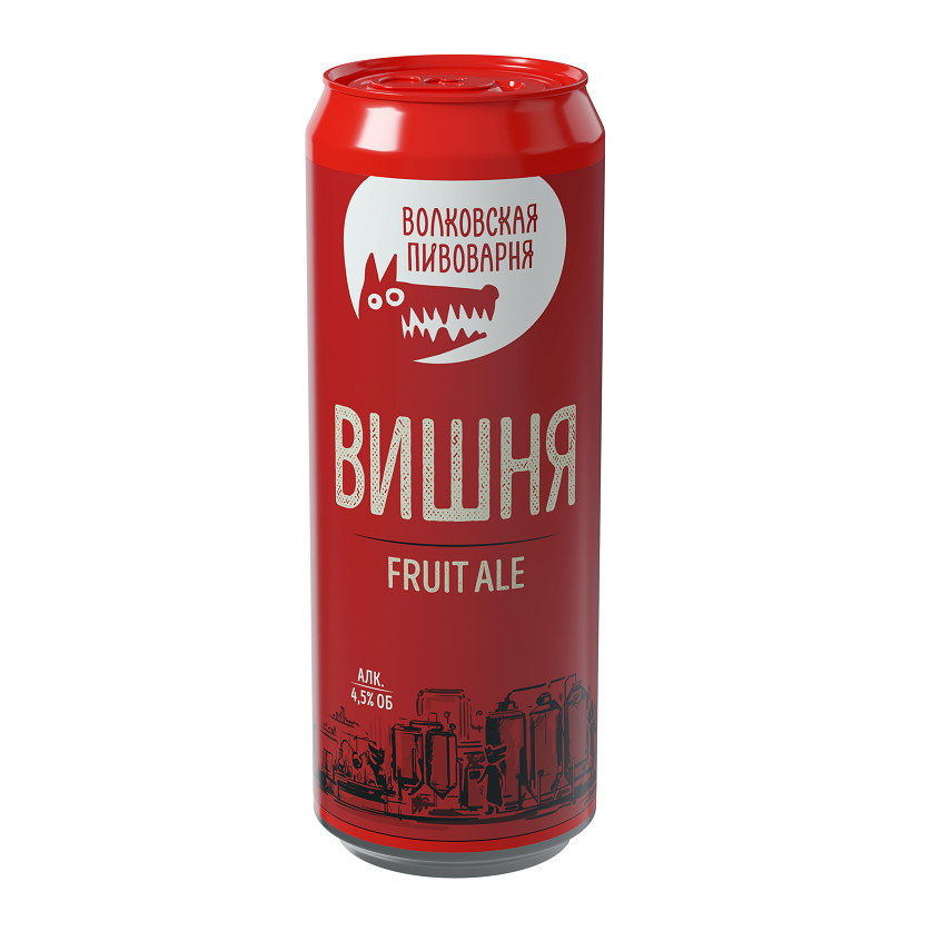 Bira Volkovskaya Bira Fabrikası Vişne (Meyveli Ale), %4,5 alkol, 450 ml teneke kutu