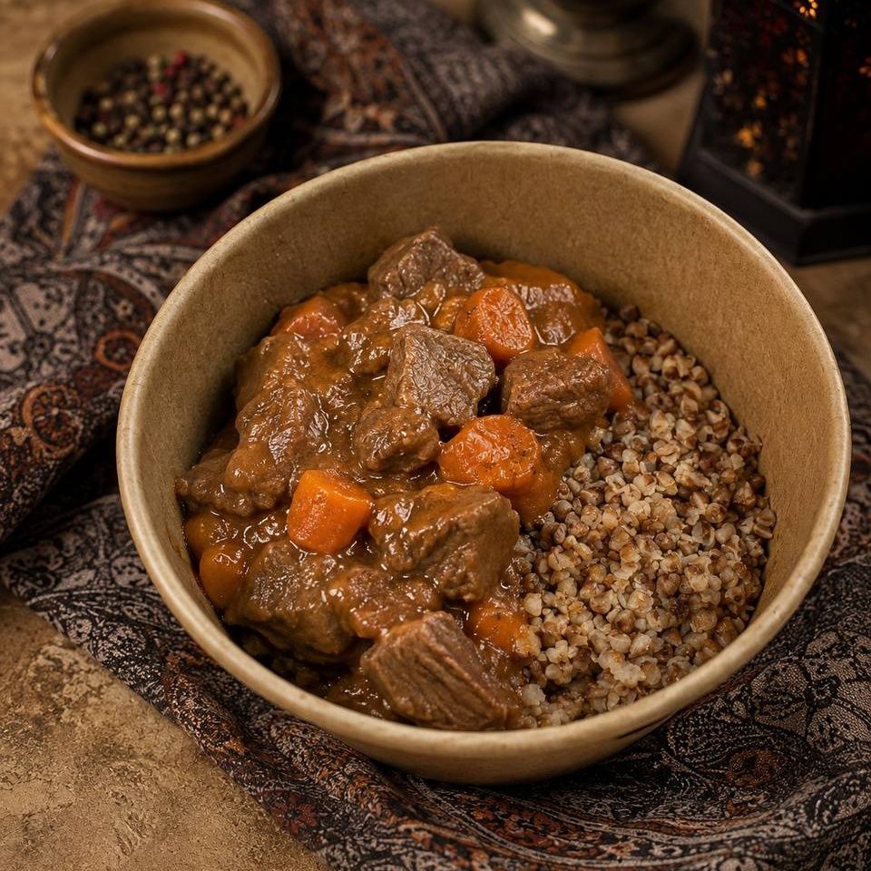 Heljda sa goveđim gulašem (300 g)