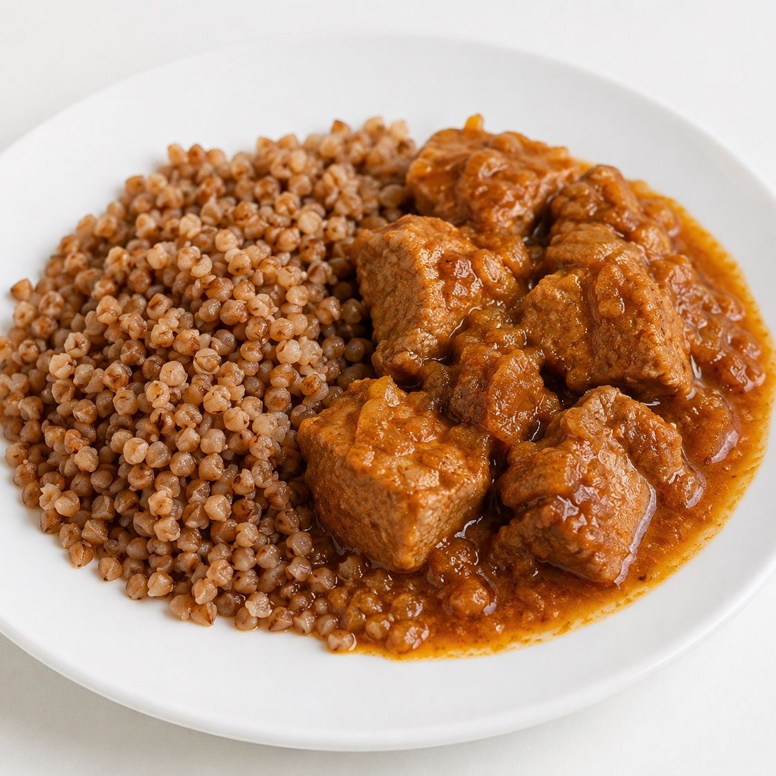 Heljda sa svinjskim gulašem (300 g)