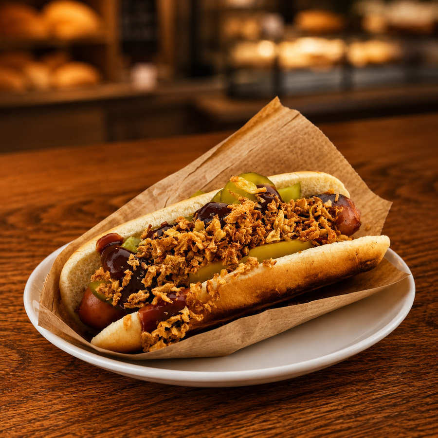 Jalapeñolu acılı hot dog