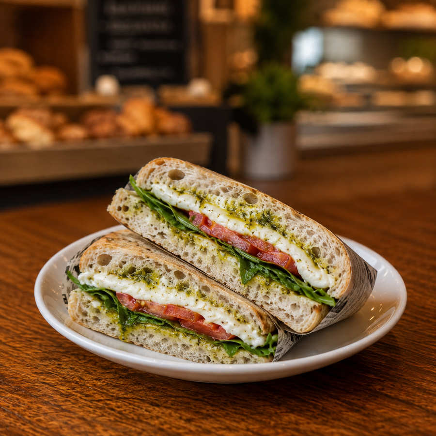 Mozzarella ve domatesli focaccia